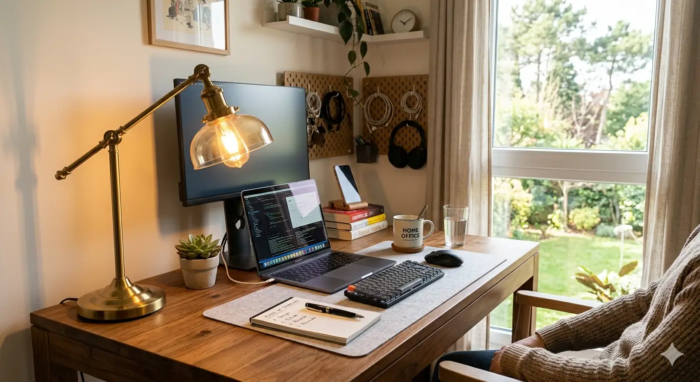 iluminacao no home office para melhor conforto e produtividade