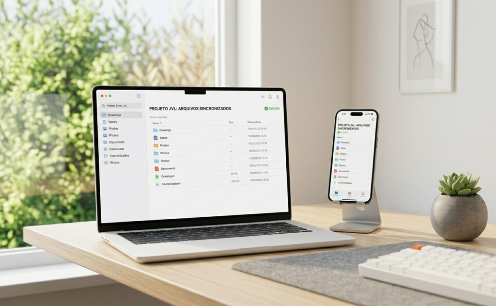 incronização de arquivos e documentos no home office paperless.