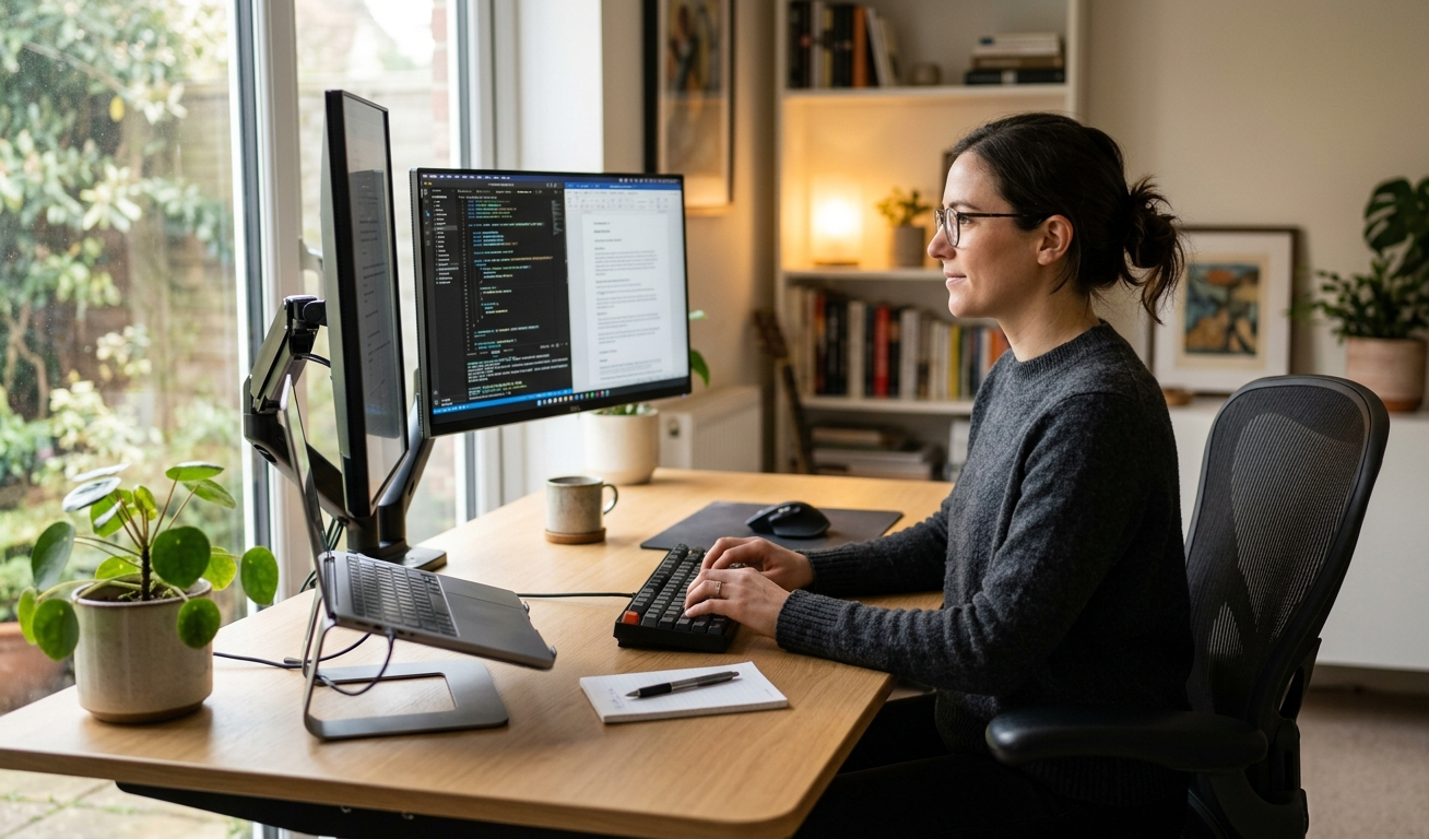 Setup home office ergonomia e postura correta